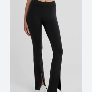 ALO YOGA High Waist Flutter Leggings Boot Flare Black Split Hem XS